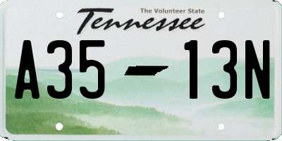 TN license plate A3513N