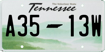 TN license plate A3513W