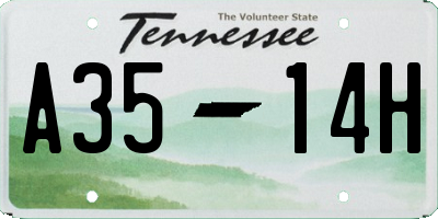 TN license plate A3514H