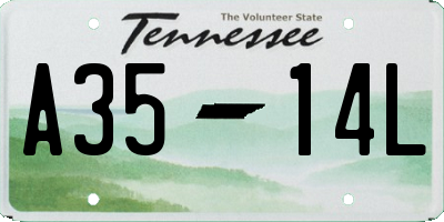 TN license plate A3514L