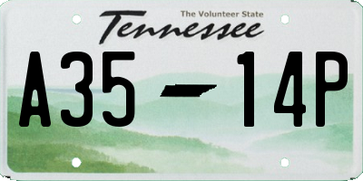 TN license plate A3514P