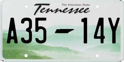 TN license plate A3514Y