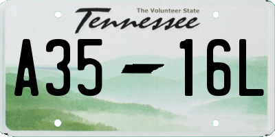 TN license plate A3516L