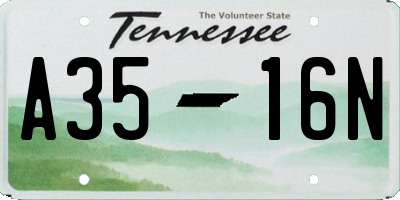 TN license plate A3516N