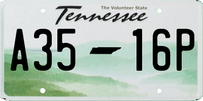 TN license plate A3516P