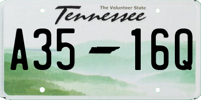 TN license plate A3516Q