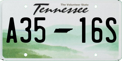 TN license plate A3516S