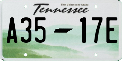 TN license plate A3517E