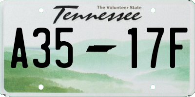 TN license plate A3517F