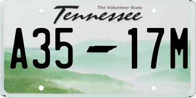 TN license plate A3517M