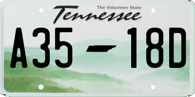 TN license plate A3518D