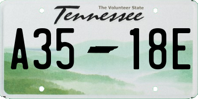 TN license plate A3518E