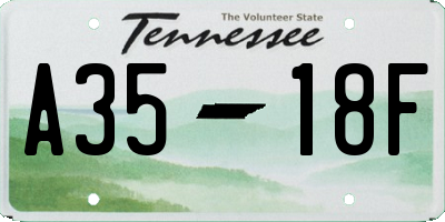 TN license plate A3518F