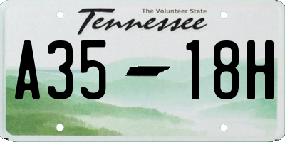TN license plate A3518H