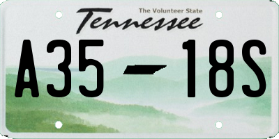 TN license plate A3518S