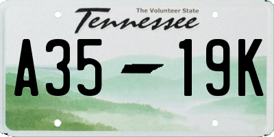 TN license plate A3519K