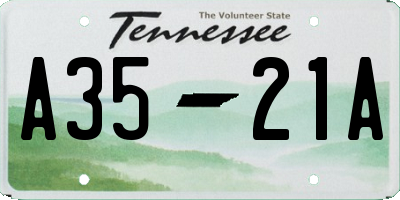 TN license plate A3521A