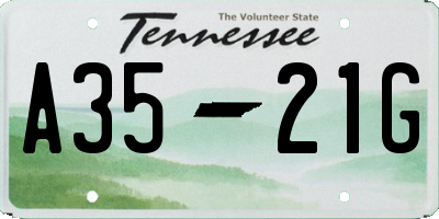 TN license plate A3521G