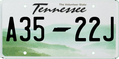 TN license plate A3522J