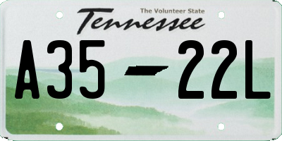TN license plate A3522L