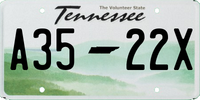 TN license plate A3522X
