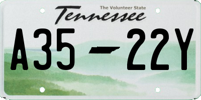 TN license plate A3522Y
