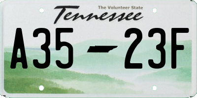 TN license plate A3523F