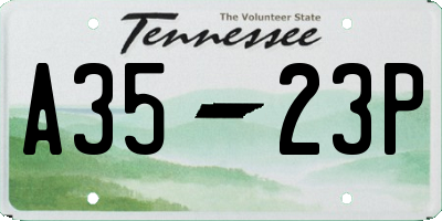 TN license plate A3523P