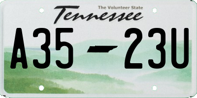 TN license plate A3523U