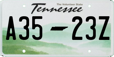 TN license plate A3523Z