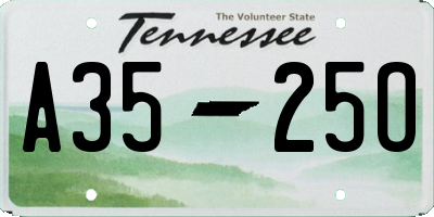 TN license plate A3525O