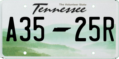 TN license plate A3525R