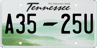 TN license plate A3525U
