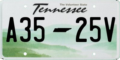 TN license plate A3525V