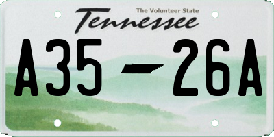 TN license plate A3526A