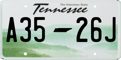 TN license plate A3526J
