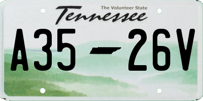 TN license plate A3526V