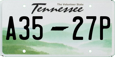 TN license plate A3527P