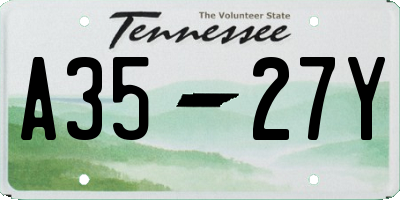 TN license plate A3527Y