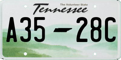 TN license plate A3528C