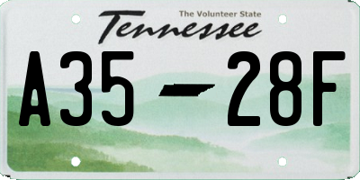 TN license plate A3528F