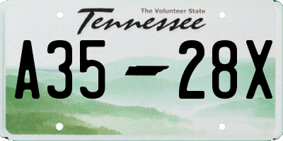 TN license plate A3528X