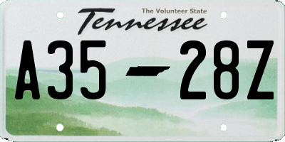 TN license plate A3528Z