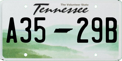 TN license plate A3529B