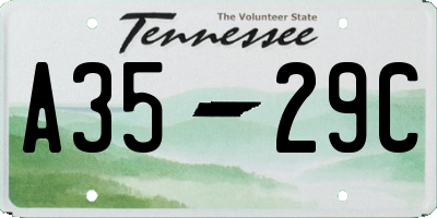 TN license plate A3529C