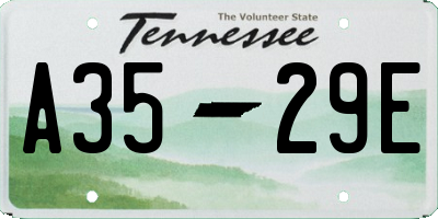 TN license plate A3529E