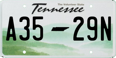 TN license plate A3529N