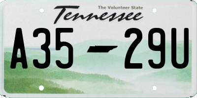 TN license plate A3529U