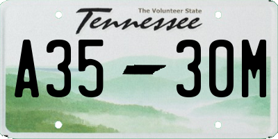 TN license plate A3530M