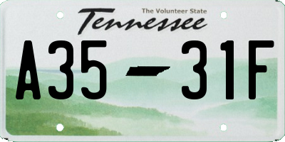 TN license plate A3531F